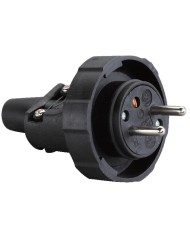 Vidlica do zásuvky Strend Pro, na predlžovací kábel, 230V, IP65, 16A, guma, čierna