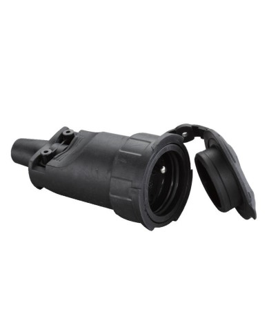 Zásuvka Strend Pro, čierna, na predlžovací kábel, 250 V, IP65, 16A