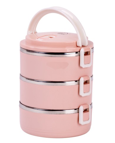 Obedár MagicHome LB933, 3 dielny, 3x 500 ml, ružový, 20x15x6,2 cm