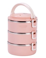 Obedár MagicHome LB933, 3 dielny, 3x 500 ml, ružový, 20x15x6,2 cm