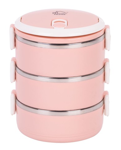Obedár MagicHome LB933, 3 dielny, 3x 500 ml, ružový, 20x15x6,2 cm