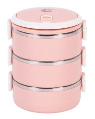 Obedár MagicHome LB933, 3 dielny, 3x 500 ml, ružový, 20x15x6,2 cm