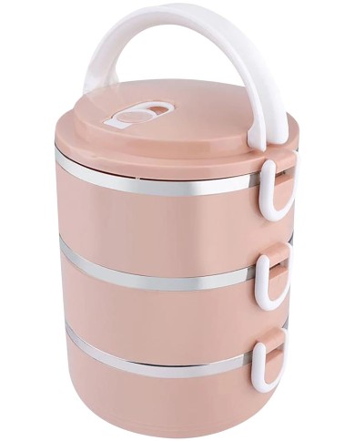 Obedár MagicHome LB933, 3 dielny, 3x 500 ml, ružový, 20x15x6,2 cm