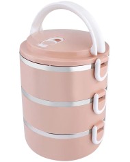 Obedár MagicHome LB933, 3 dielny, 3x 500 ml, ružový, 20x15x6,2 cm