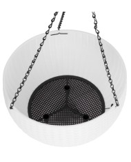 Kvetináč Strend Pro Modern, visiaci, závesný, biely, 26x16cm, s retiazkou a vešiakom