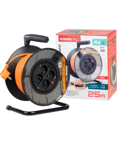 Kábel Strend Pro DG-FB04 predlžovací, L-25 m, na bubne, prierez 1,5 mm2