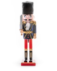 Postavička MagicHome Vianoce Woodeco, 38cm, Luskáčik s baranicou, drevo