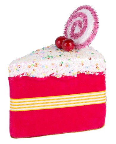 Dekorácia MagicHome Vianoce Candy Line, koláčik, ružový, závesný, 13x9x15 cm