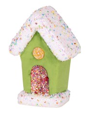 Dekorácia MagicHome Vianoce Candy Line, domček, zelený, závesný, 11x16 cm