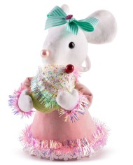 Dekorácia MagicHome Vianoce Candy Line, myška, ružová, 27 cm
