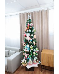 Dekorácia MagicHome Vianoce Candy Line, myška, ružová, 27 cm