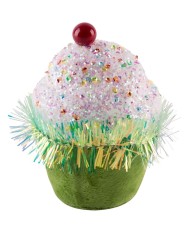 Dekorácia MagicHome Vianoce Candy Line, mafin, zelený, závesný, 7x7x11 cm