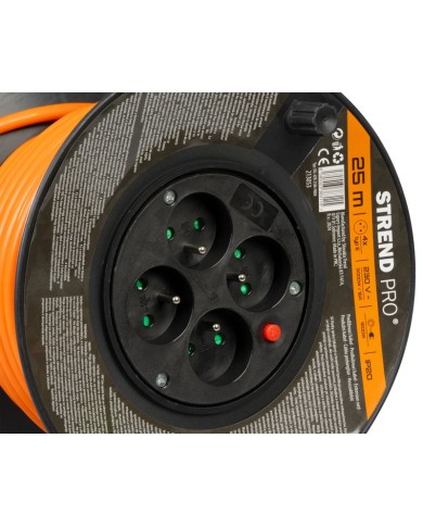 Kábel Strend Pro DG-FB04 predlžovací, L-25 m, na bubne, prierez 1,5 mm2
