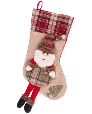 Dekorácia MagicHome Vianoce, Ponožka Santa, 50 cm