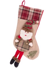 Dekorácia MagicHome Vianoce, Ponožka Santa, 50 cm
