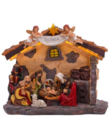 Dekorácia MagicHome Vianoce, Betlehem, 21 LED teplá biela, 3xAA, interiér, 36x15x29 cm