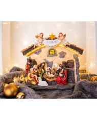 Dekorácia MagicHome Vianoce, Betlehem, 21 LED teplá biela, 3xAA, interiér, 36x15x29 cm