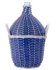 Demižón Strend Pro Cada Wilo, 15 lit. sklenený, na víno a pálenku, opletený, MIX farieb