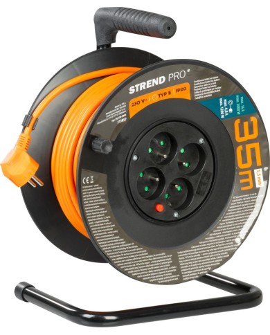 Kábel Strend Pro DG-FB04 predlžovací, L-35 m, na bubne, prierez 1,5 mm2