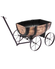Kvetináč Strend Pro Woodeff, 41,5x29x19cm, whiskey barel wagon