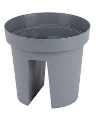 Kvetináč Strend Pro Modern Railing, na zábradlie, 25,5x28cm, sivá