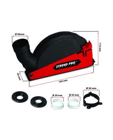 Kryt Strend Pro CDS5, odsávací, 115/125 mm, na uhlovú brúsku, na frézovanie