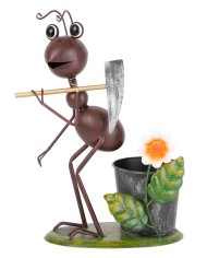 Dekorácia MagicHome Mecco, Mravec s motykou, plech, 28x16x40 cm