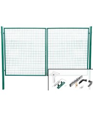 Brána Strend Pro METALTEC DUO, 3580/1450/100x50 mm, zelená, dvojkrídlová, záhradná, ZN+PVC, RAL6005