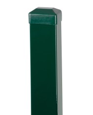Stĺpik Strend Pro EUROSTANDARD, 1800/60x40/1,25 mm, zelený, hranatý, čiapočka, Zn+PVC, RAL6005
