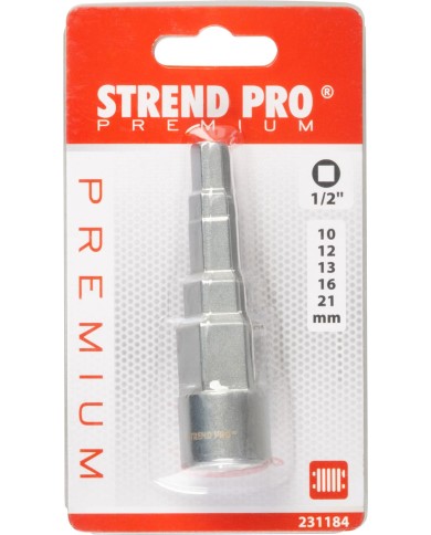 Kľúč Strend Pro Premium UNI-RA1 stupňovitý na radiátorové skrutky 10-12-13-16-20 mm, uchytenie na 1/2" račňu