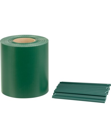 Páska Strend Pro EUROSTANDARD, 190 mm, L-26 m, tieniaca, zelená, krycia, na plotové panely, 1050 g/m2, PVC, RAL6005