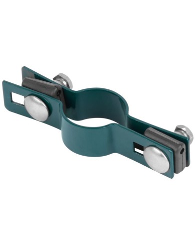 Objímka Strend Pro EUROSTANDARD, 48 mm, priebežná, zelená, Zn+PVC, RAL6005, na okrúhly stĺpik