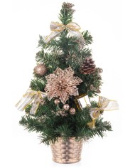 Stromček MagicHome Vianoce, ozdobený, bronzový, 40 cm