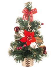 Stromček MagicHome Vianoce, ozdobený, červený, 40 cm