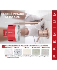 Sada vyrezávačov Strend Pro Premium DCB11S5, 20-35-45-55-68 mm, M14, diamant, korunky, professional