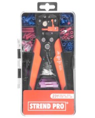 Kliešte Strend Pro AWS 338, odblankovacie + sada 230 ks koncoviek