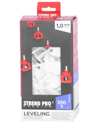 Medzerník Strend Pro Premium LS122 nivelačný, 1.0 mm, bal. 100 ks, biely