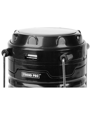Lampa Strend Pro Camping CL102, LED, 80 lm, 1200 mAh, efekt plameňa, kempingové svietidlo, solárne nabíjanie, USB výstup