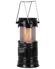 Lampa Strend Pro Camping CL102, LED, 80 lm, 1200 mAh, efekt plameňa, kempingové svietidlo, solárne nabíjanie, USB výstup