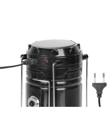 Lampa Strend Pro Camping CL102, LED, 80 lm, 1200 mAh, efekt plameňa, kempingové svietidlo, solárne nabíjanie, USB výstup