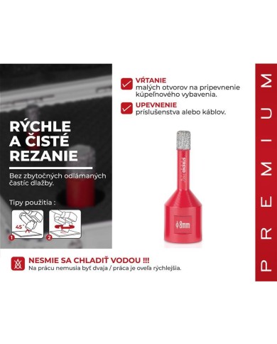 Vyrezávač Strend Pro Premium DCB11, 8 mm, M14, HD, korunka, diamant, professional