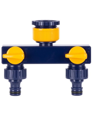 Rozbočovač Strend Pro Garden TS3017, spojka 2-way, záhradná, s ventilmi