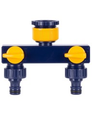 Rozbočovač Strend Pro Garden TS3017, spojka 2-way, záhradná, s ventilmi