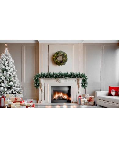 Veniec MagicHome Vianoce, prírodný, zasnežený, 48x LED, IP20, 2xAA, 40 cm