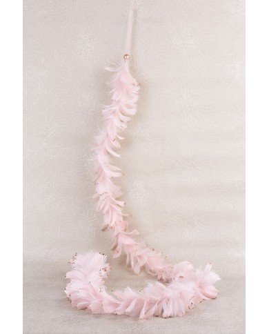 Girlanda MagicHome Vianoce, ružová, páperová, 150 cm