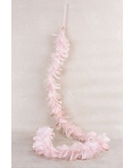 Girlanda MagicHome Vianoce, ružová, páperová, 150 cm