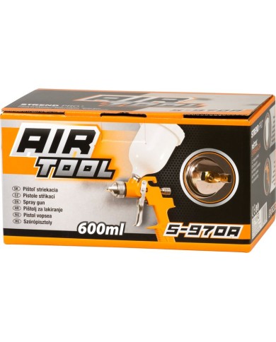 Pištoľ Airtool S-970A, na farbu, striekacia na kompresor, 600CC