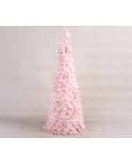 Dekorácia MagicHome Vianoce, Stromček z páperia, ružový, 24x60 cm