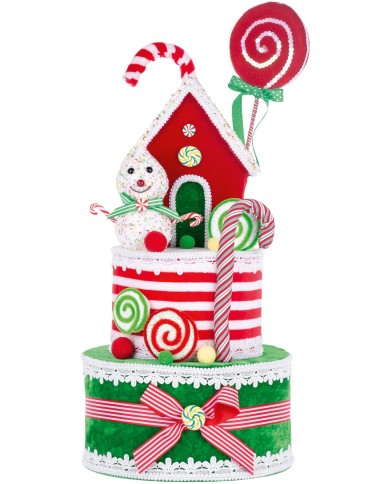 Dekorácia MagicHome Vianoce, Candy Line Torta, 27x57 cm