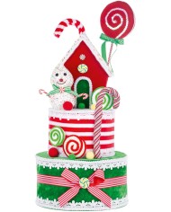 Dekorácia MagicHome Vianoce, Candy Line Torta, 27x57 cm